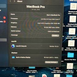 Mac Book Pro 2019 1TB Storage 16Gb Ram