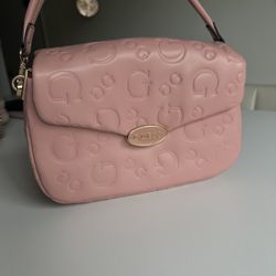 GUESS Pink Debossed Logo HandBag- Like New
