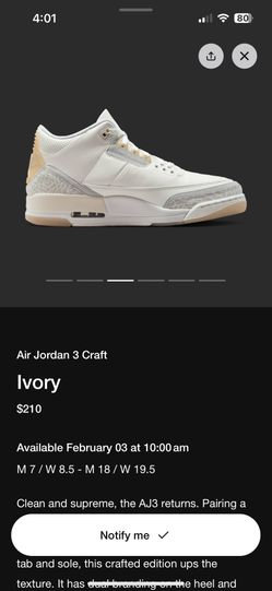 Air Jordan 3 Craft Ivory