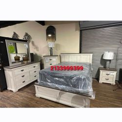 Queen 4pc Bed bed set new solid wooden