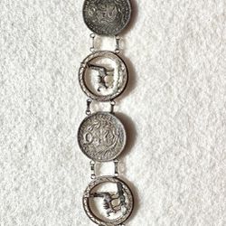 Silver Coins Llama Bracelet
