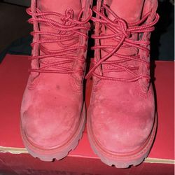 Timberland Red Suede Boots (Kids) 👟🔥