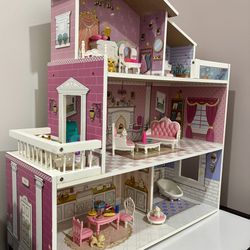 ROBUD Wooden Dollhouse Playset,