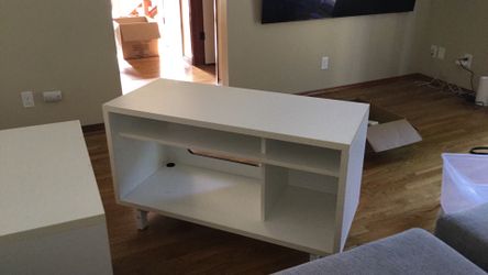 White Workstation Desk with Built-In Storage