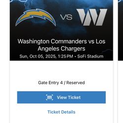 Chargers Vs Commanders 200 Level $130 Each 2 Or 4 Available