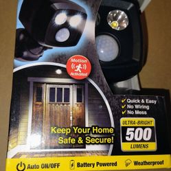 Wireless Ultra Bright LED Spotlight, Motion Activated- New