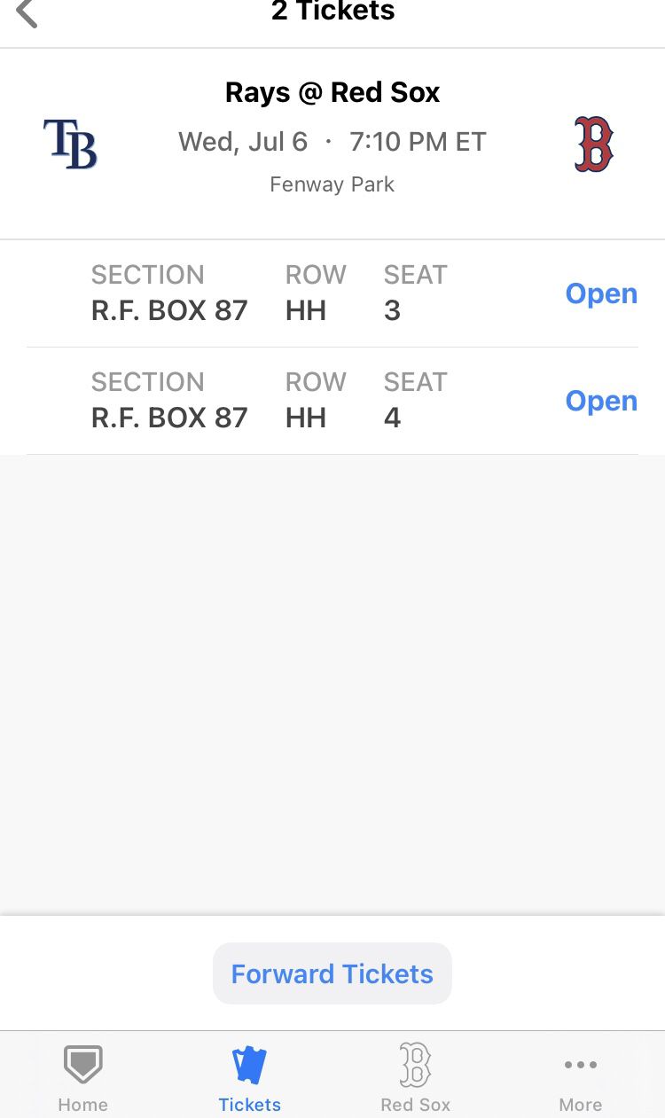 Tickets To Red Sox Game Tomorrow Night!