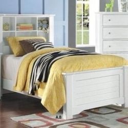 Brand New White Bookcase Bed