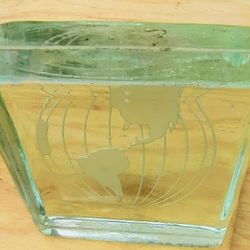 Collector's Heavy Etched Glass Block 