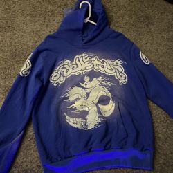 Blue And White Hellstar Yoga Hoodie 