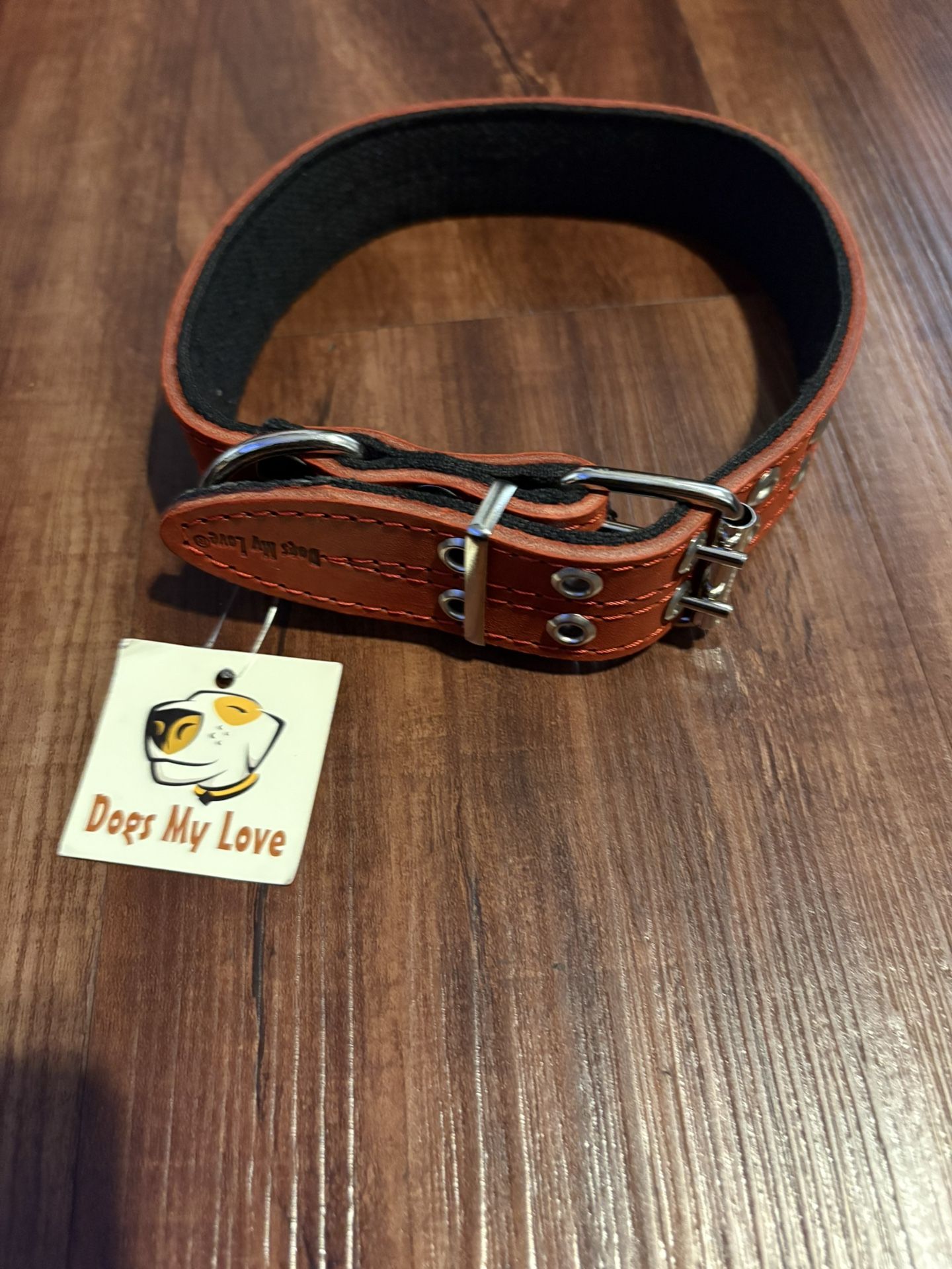 Leather Dog Colllar Size 18””-22” W1.5” Padded