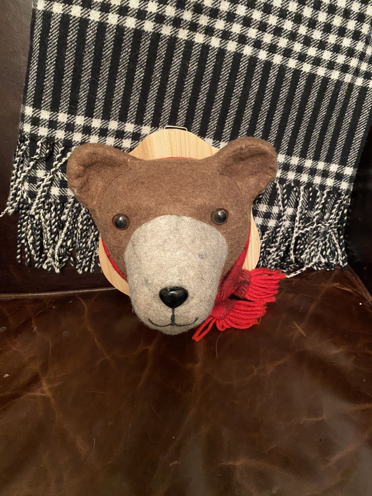 Mounted Stuffed animal winter bear head