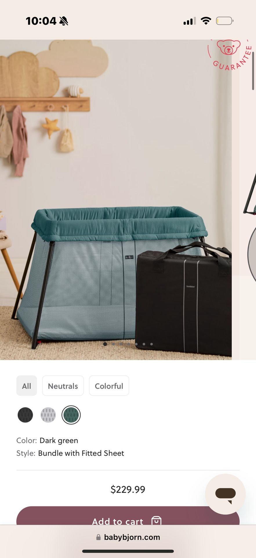 Baby bjorn travel crib