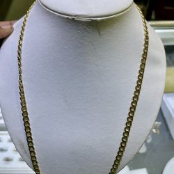 10kt Yellow Gold 26” 6.25mm Hollow Curb Link Chain 12.50 grams