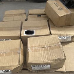 10 Boxes  BLACK SAND CRUMEDSLAG （-M4+2）FOR CIGARETTE URNS AND OTHER DECORATIVE PURPOSES NET WEIGHT: 50LBS.