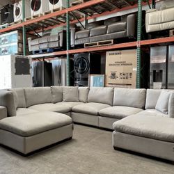 Thomasville Lowell 8-piece Fabric Modular Sectional, Gray 