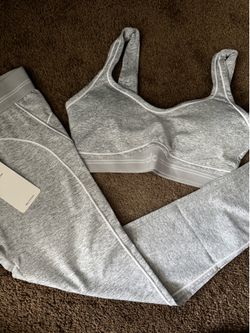 Brand new grey alo set with white lining