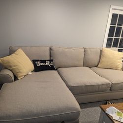 Beige Couch With Adjustable Chase