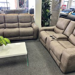 Power Reclining Sofa And Love Seat With USB And USBC ports 