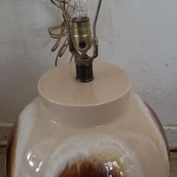 Vintage Mid 20th Century Large Scale Drip Glazed Table Lamp