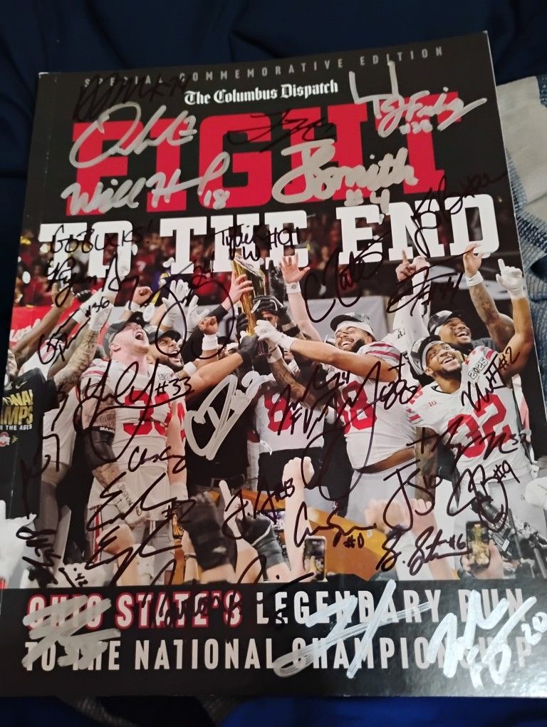 Ohio State Buckeyes National Championship Team Signed Autograph Smith Howard Sawyer Day Egbuka