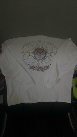White Long Sleeve Celestial Graphic Shirt