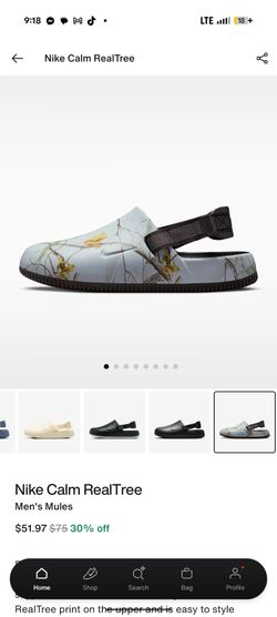 Nike Men's Calm Realtree Mules Brown
