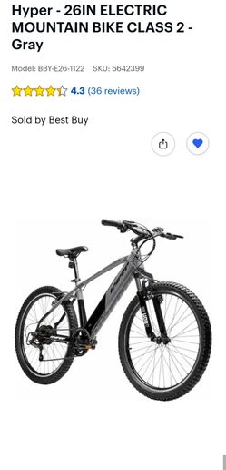 Hyper Electric mountain Bike class2 + Helmet