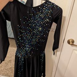 Black Dress With sequins, Sewn In Bra And Skirt (Salsa Costume)