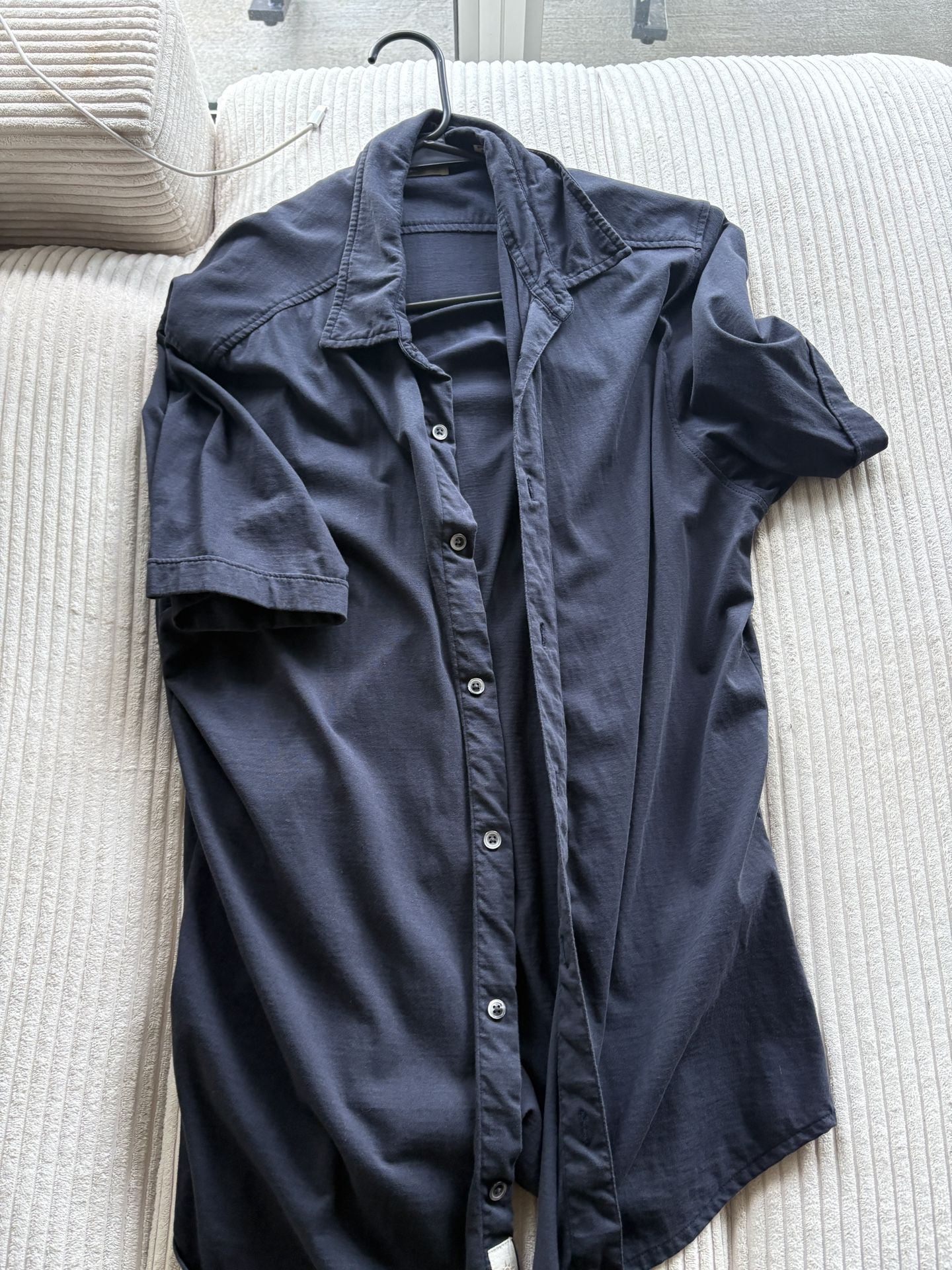 Blue Button Up coastaro Large