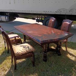 Solid Wood Dining Table With Chairs