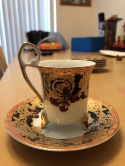 Krystal miniature butterfly theme tea or expresso set of 6