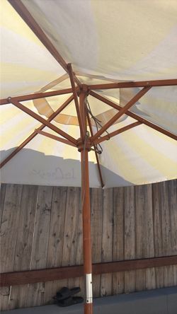 Outdoor Patio Umbrella with Wood Frame