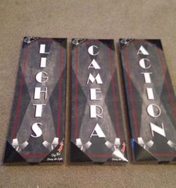 Lights, Camera, Action light up canvas'