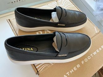Patina Women’s Leather Boardwalk Penny Loafer Shoes