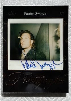 Patrick Swayze 2025 Leaf Trading Card Photographic 1/1 Signed Polaroid Blue Ink