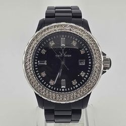 🦖ToyWatch Black & Silver Crystal Quartz Watch - Working, New Battery (40mm)🦖