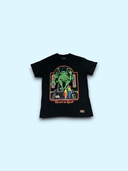 Steven Rhodes "Trust In God" Cthulu Lovecraft Mythos Black T Shirt Mens Medium