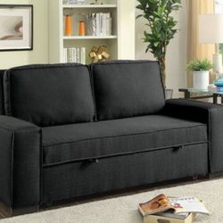 Brand New Warm Gray Futon Sofa Converts Into Bed