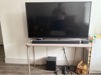 Table with TV