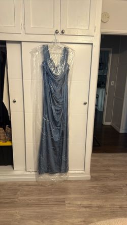 Blue Shimmer Floor-Length Formal Gown