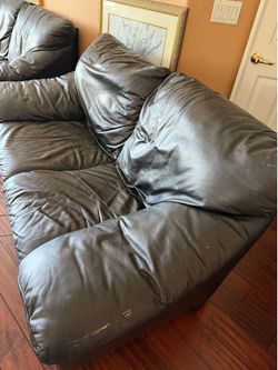 Black leather couch
