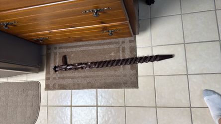 Hand-Carved Vintage Wooden Walking Stick Cane