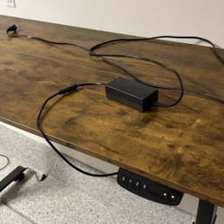 FEZIBO 60" Electric Standing Desk - Height Adjustable, Memory Presets (Rustic Brown)