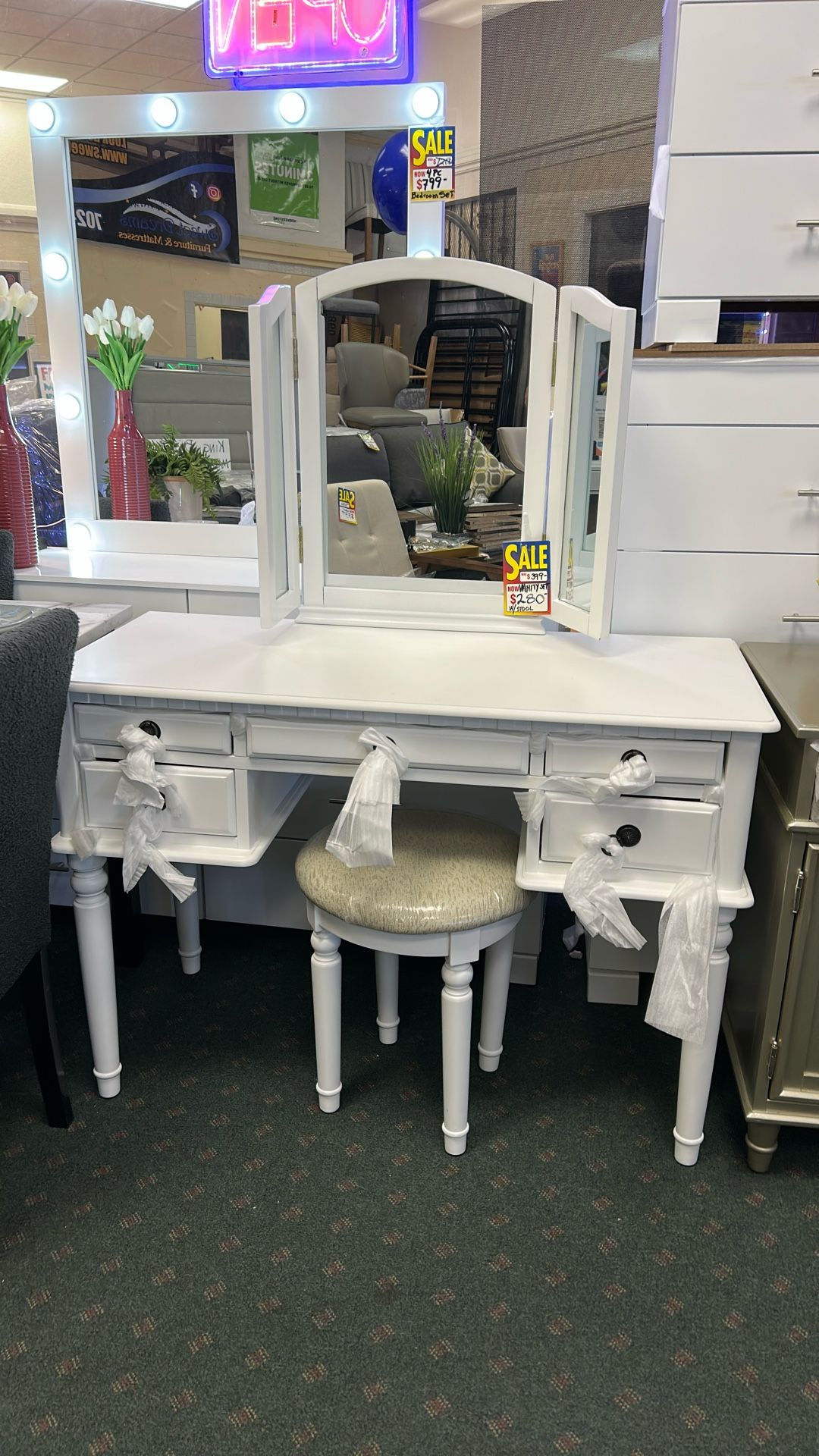 Brand New Vanity Set W Stool $ 280.00