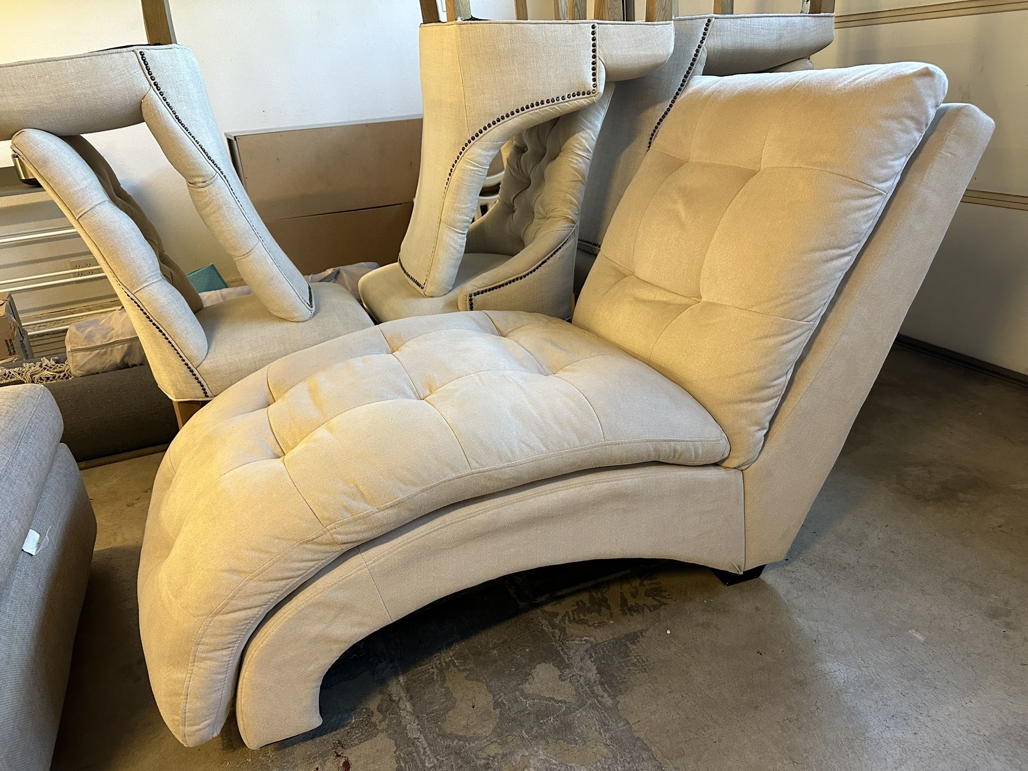 White chaise lounger chair
