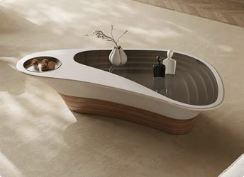 Bayat Light Luxury Modern Solid Wood Coffee Table With Glass Top for Living Room Decor, Fully Assembled