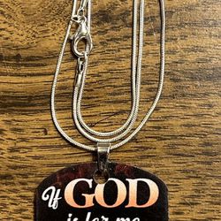 Romans 8:31 Dog Tag Necklace 