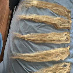 Real Human Brown to Blonde Ombre Clip in Hair Extensions 