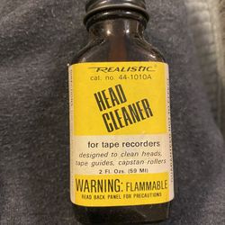 Vintage Bottle Of Realistic Head Cleaner For Tape Recorder 